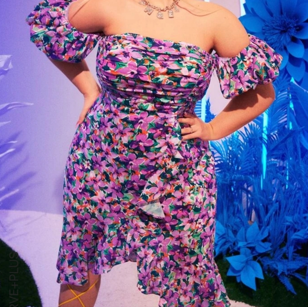 Floral Offshoulder Dress frm SHEIN